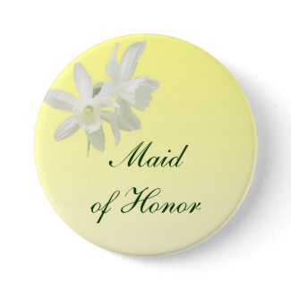 Yellow Floral Wedding Maid of Honor Pin