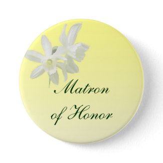 Yellow Floral Wedding Matron of Honor Pin