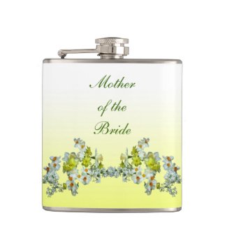 Yellow Floral Wedding Mother of the Bride Flask