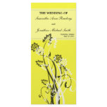 Yellow Floral Wedding Program Rack Card Design