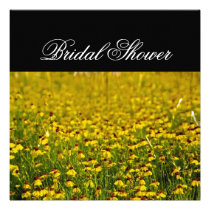 Yellow Floral Wildflowers Bridal Shower Invitation