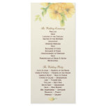 Yellow Florals Wedding Program Photo Keepsake rack cards