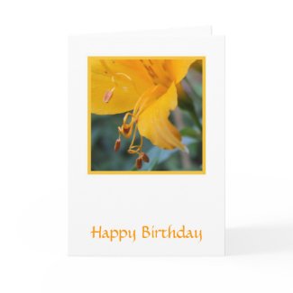Yellow Flower Birthday Card card