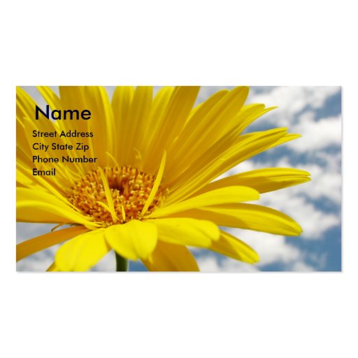 Yellow Flower Business Card Template (front side)