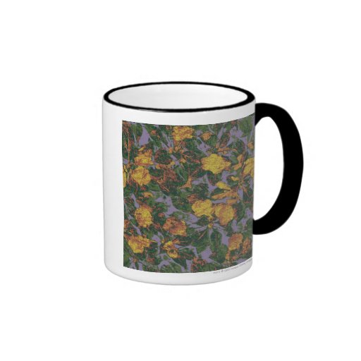 Yellow flower camouflage pattern coffee mug