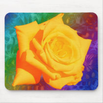 Yellow Flower, Colorfull Background Mousepad by squirrel27 Yellow Flower, Colorfull Background Mousepad