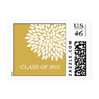 Yellow Flower Design Graduation Stamps