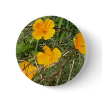 Yellow Flower Garden Close-Up Pinback Button