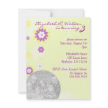 Yellow Flower Girl's Brithday Party Invitations