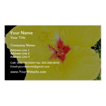 Yellow flower, hybrid hibiscus  flowers business card template