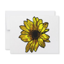 YELLOW FLOWER invitations