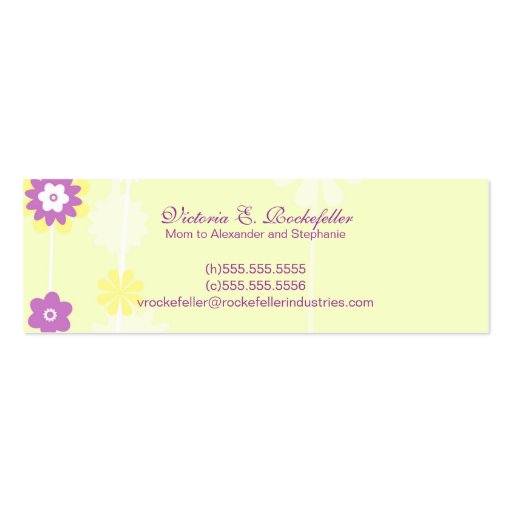 Yellow Flower Mommy Cards Business Cards