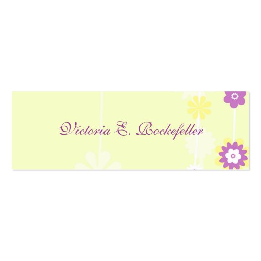 Yellow Flower Mommy Cards Business Cards (back side)