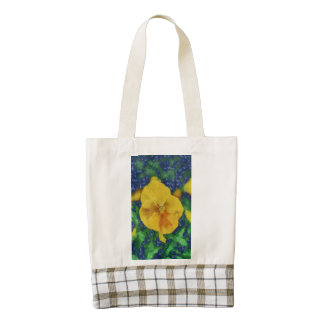 Yellow flower painting zazzle HEART tote bag
