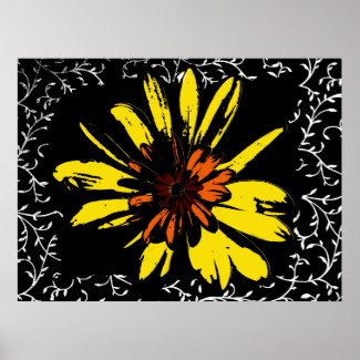 Yellow Flower Power Poster