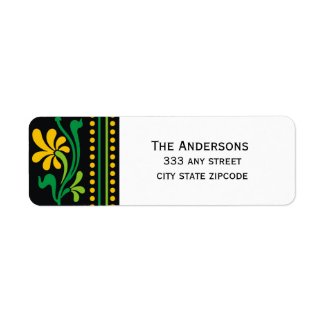 Yellow Flower Return Address Labels