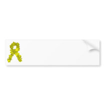 Yellow Flower Ribbon Bumper Sticker