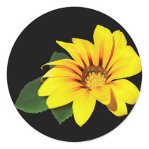Yellow Flower Round Sticker