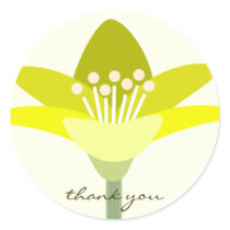 Yellow Flower Thank You Sticker