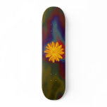 Yellow Flower Tie Dye Skate Board