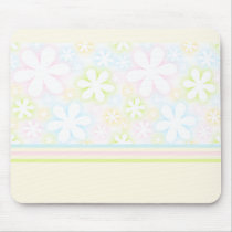 yellow flowers and stripes mouse pad