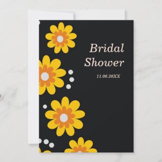 Yellow Flowers Bridal Shower Invitations invitation