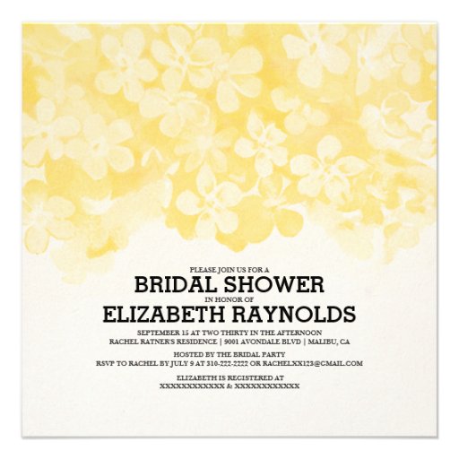 Yellow Flowers Bridal Shower Invitations