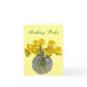 Yellow Flowers Daffodil Birthday Wishes card