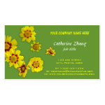 yellow flowers green business card yellow flowers green business card