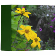 yellow flowers,green vinyl binder