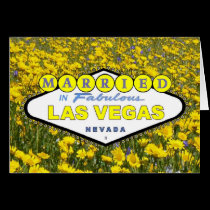 Yellow Flowers MARRIED in Fabulous Las Vegas Annou cards