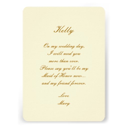Yellow Flowers Mason Jars Maid Of Honor Card