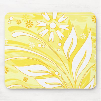 yellow flowers mouse mats by VioDeSign