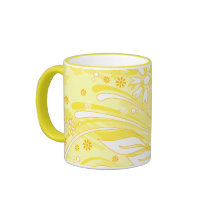 yellow flowers mugs
