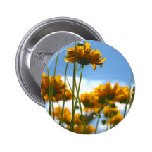 Yellow Flowers Pinback Button