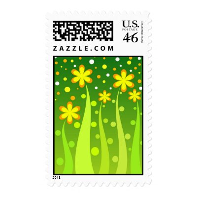 Yellow flowers postage stamp by cycreation