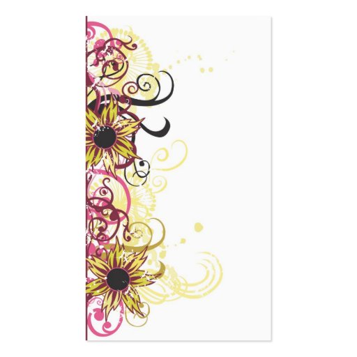 Yellow flowers Profile Card Business Cards (back side)