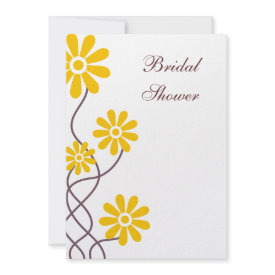 Yellow Flowers Wedding Bridal Shower Invitations invitation
