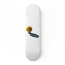 Yellow Flowers White Bucket and Shadow Cutout Skate Deck