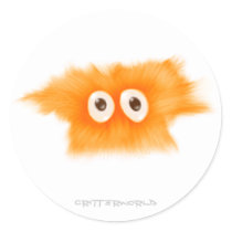 Yellow Fluffball Critter Stickers