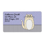 'Yellow Folk Art Cat' Shipping Label