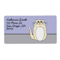 'Yellow Folk Art Cat' label