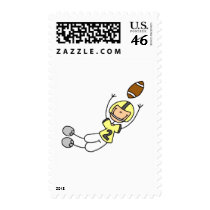 Yellow Football Player Tshirts and Gifts postage