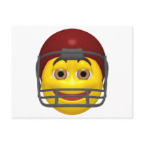 Yellow football smiley face postcards