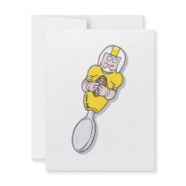 yellow football spoon personalized invitations