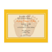 Yellow Footprint Baby Shower Invitation postcards