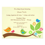 Yellow Four Birdies Baby Shower Invitation