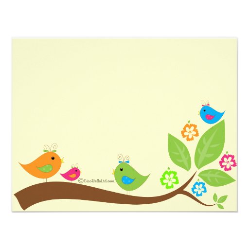 Yellow Four Birdies Baby Shower Invitation