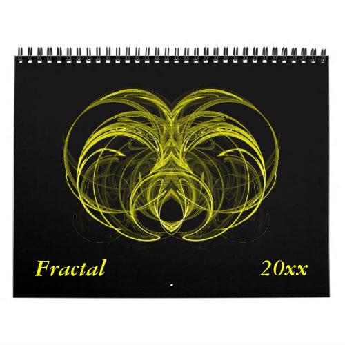 Yellow Fractal Calendar - Customize Dates calendar