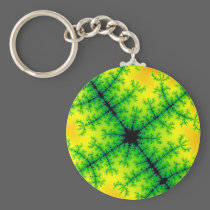 Yellow Fractal keychains